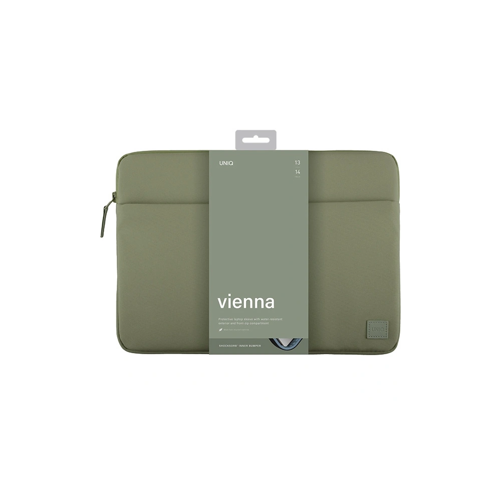 Etui UNIQ Vienna laptop Sleeve 14 cali  Waterproof RPETzielony/laurel green