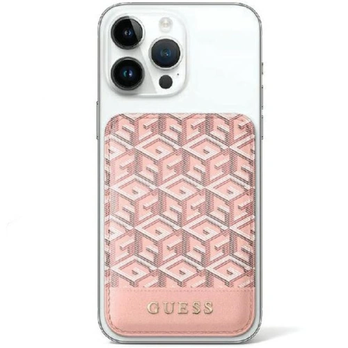 Kup Kapsa na karty Guess Peněženka Slot na karty GUWMSHGCFSEP MagSafe GCube pruhovaná růžová/pink - GUE2709 - {ean13} - Sklep Home Screen