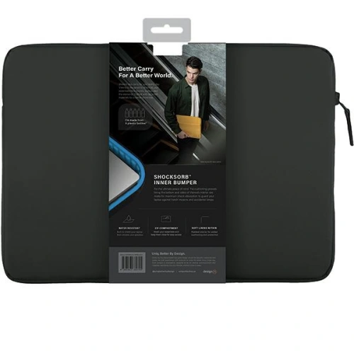 Kup UNIQ Vienna laptop Sleeve 16 inch impermeabil RPET negru/negru noapte - UNIQ930 - {ean13} - Sklep Home Screen