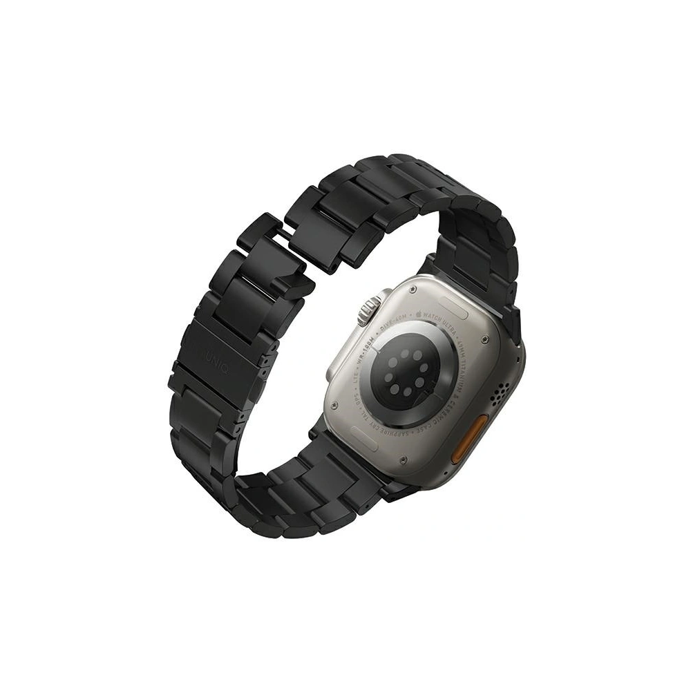 Pasek UNIQ Osta Apple Watch 4/5/6/7/SE/8/9/Ultra 44/45/49mm Stainless Steel czarny/midnight black