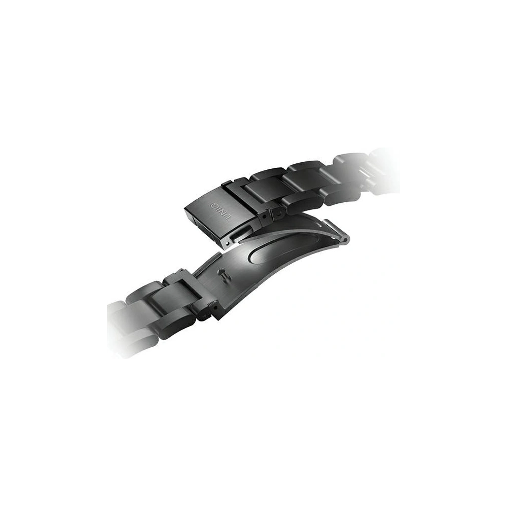 Pasek UNIQ Osta Apple Watch 4/5/6/7/SE/8/9/Ultra 44/45/49mm Stainless Steel czarny/midnight black