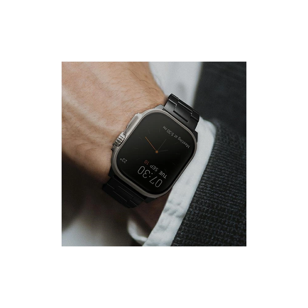 Pasek UNIQ Osta Apple Watch 4/5/6/7/SE/8/9/Ultra 44/45/49mm Stainless Steel czarny/midnight black