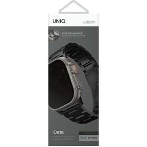 Kup UNIQ Osta Apple Watch 4/5/6/7/SE/8/9/Ultra 44/45/49mm Edelstahl schwarz/mittleres Schwarz - UNIQ931 - {ean13} - Sklep Home Screen