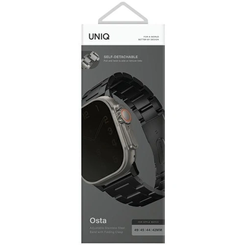 Kup UNIQ Osta Apple Watch 4/5/6/7/SE/8/9/Ultra 44/45/49mm Edelstahl schwarz/mittleres Schwarz - UNIQ931 - {ean13} - Sklep Home Screen