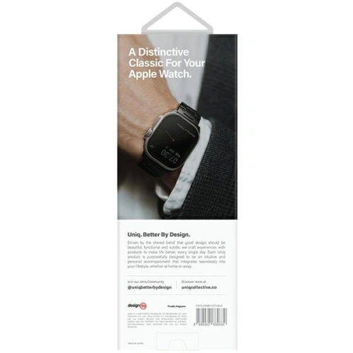 Kup UNIQ Osta Apple Watch 4/5/6/7/SE/8/9/Ultra 44/45/49mm Edelstahl schwarz/mittleres Schwarz - UNIQ931 - {ean13} - Sklep Home Screen