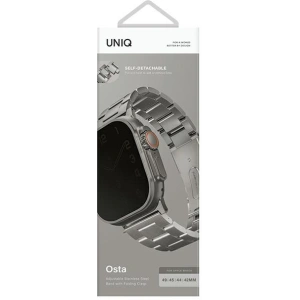 Kup UNIQ Osta Apple Watch 4/5/6/7/SE/8/9/Ultra 44/45/49mm Edelstahl silber/titanium silver - UNIQ932 - {ean13} - Sklep Home Screen