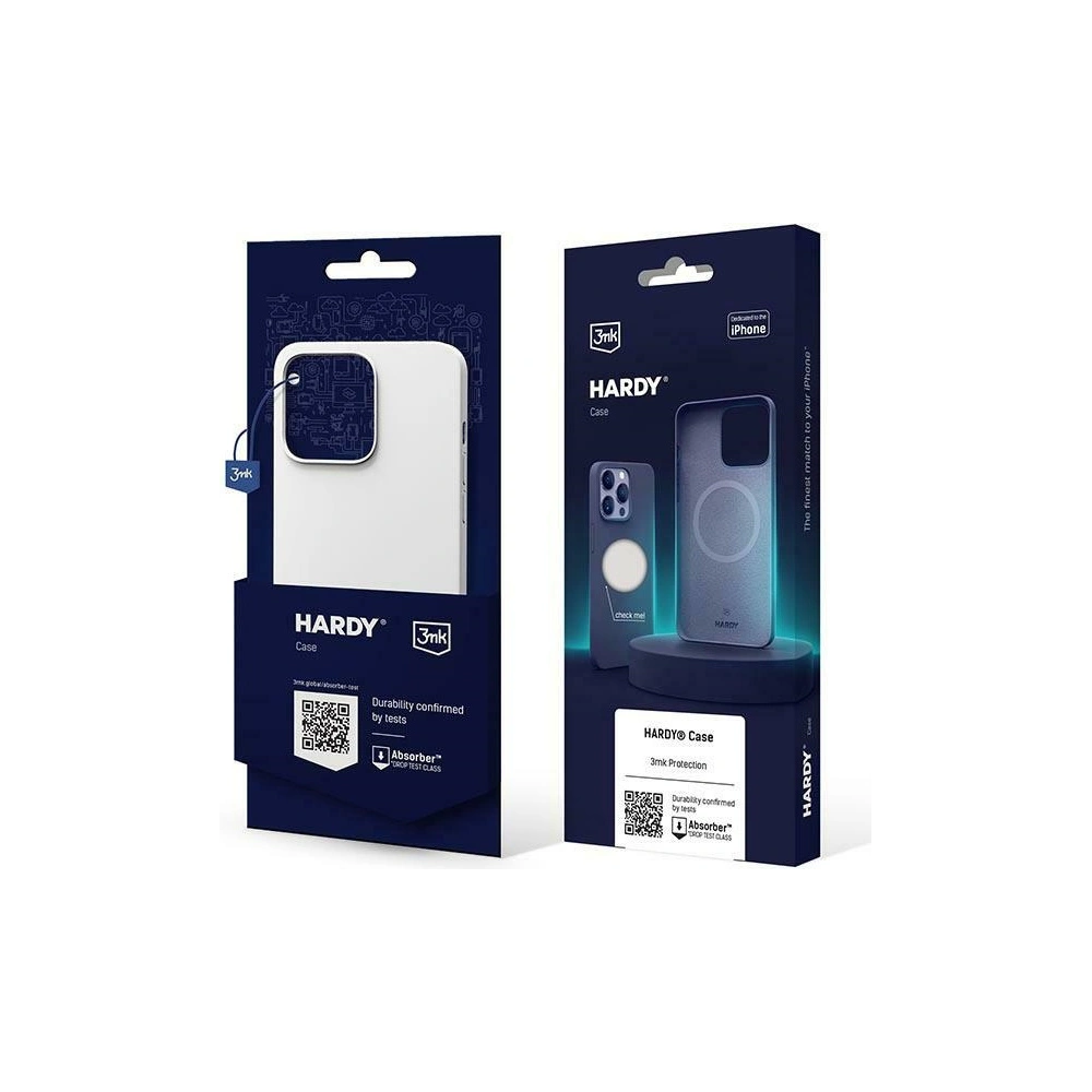 Etui 3MK Hardy Case Apple iPhone 15 MagSafe srebrno-biały/silver-white