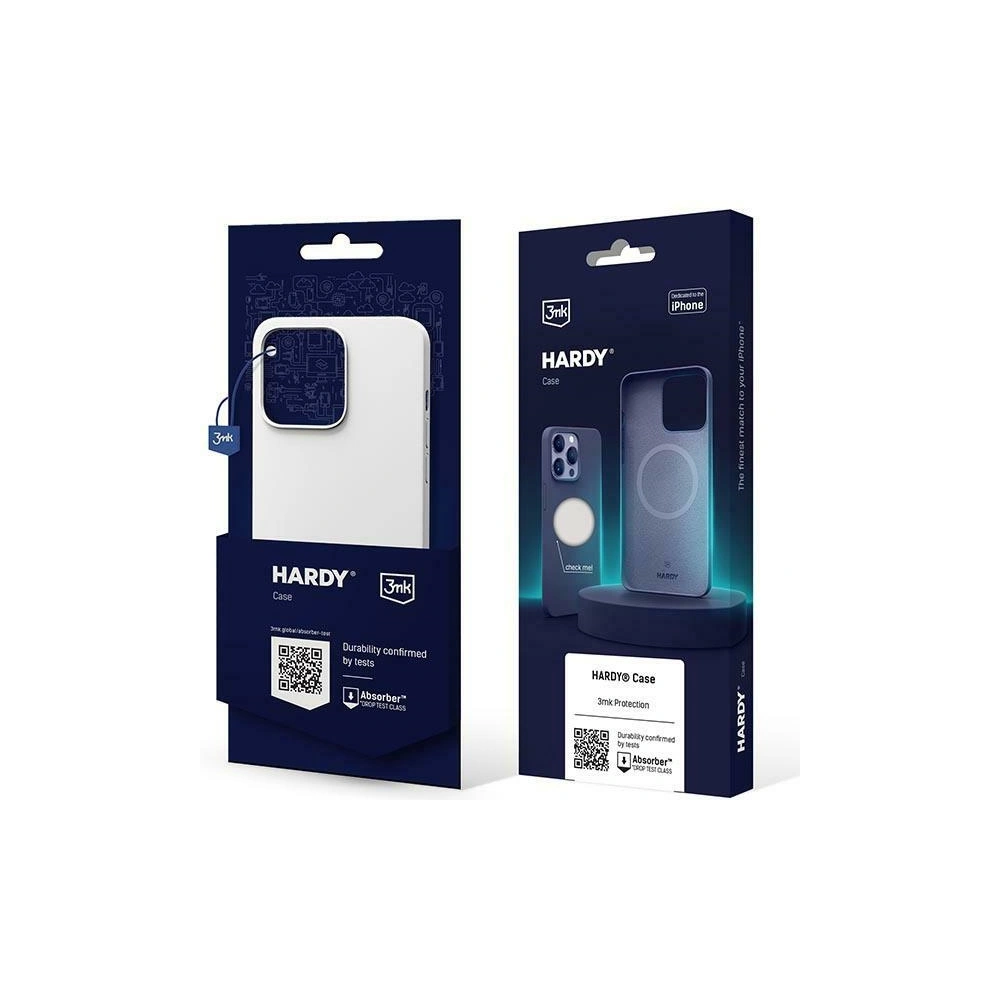 Etui 3MK Hardy Case Apple iPhone 15 Pro Max MagSafe srebrno-biały/silver-white