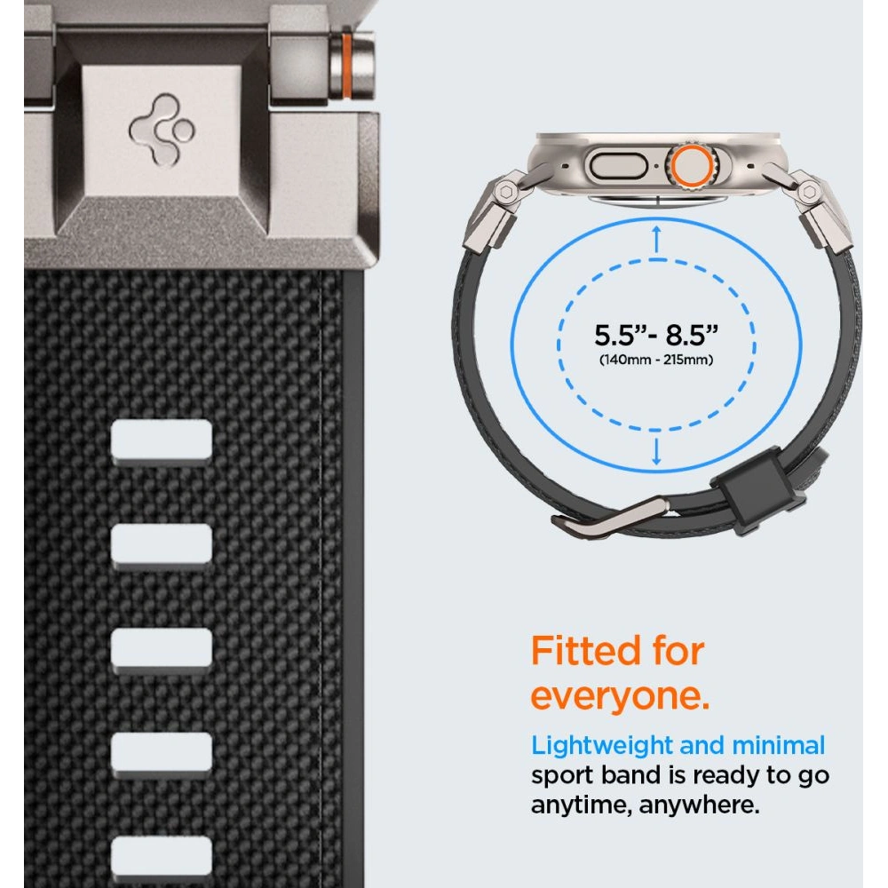 Pasek Spigen Durapro Armor Apple Watch 4/5/6/7/8/SE/Ultra 44/45/49mm Black