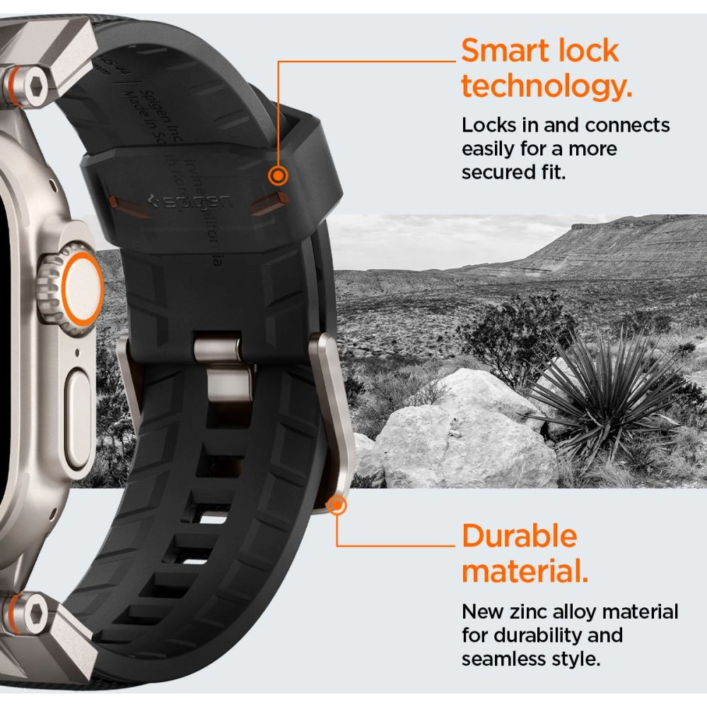 Pasek Spigen Durapro Armor Apple Watch 4/5/6/7/8/SE/Ultra 44/45/49mm Black