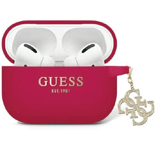 Kup Etui Guess GUAP2LECG4M Apple AirPods Pro 2 cover Liquid Silicone Glitter Triangle Charm purpurowy/magenta - GUE2717 - {ean13} - Sklep Home Screen