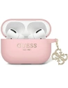 Etui Guess GUAP2LECG4P Apple AirPods Pro 2 cover Liquid Silicone Glitter Triangle Charm różowy/pink