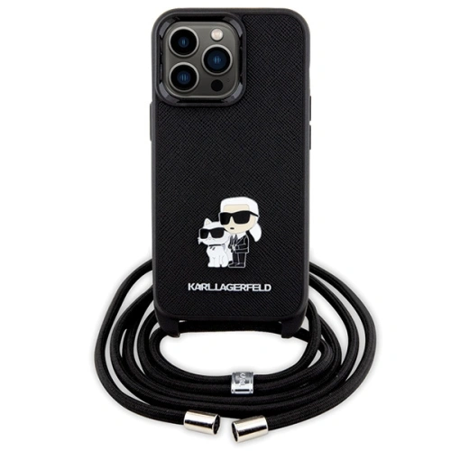 Kup Karl Lagerfeld Apple Tasche KLHCP13LSAKCPSK iPhone 13/13 Pro Hartschalenkoffer Crossbody Saffiano Metall Pin schwarz/schwarz - KLD1618 - {ean13} - Sklep Home Screen
