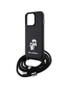 Kup Karl Lagerfeld Apple Tasche KLHCP13LSAKCPSK iPhone 13/13 Pro Hartschalenkoffer Crossbody Saffiano Metall Pin schwarz/schwarz - KLD1618 - {ean13} - Sklep Home Screen