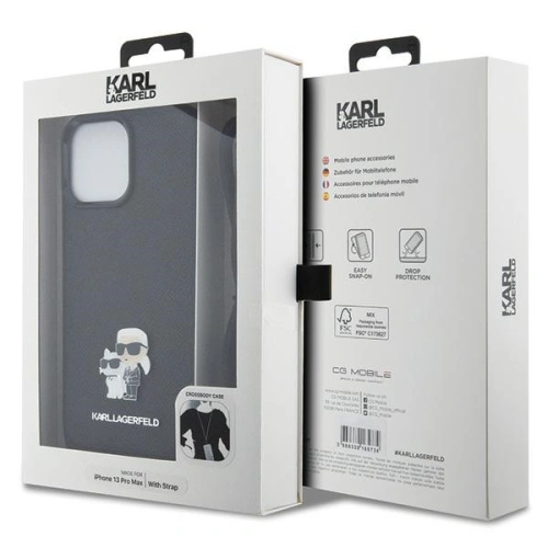 Kup Etui Karl Lagerfeld KLHCP13XSAKCPSK Apple iPhone 13 Pro Max hardcase Crossbody Saffiano Metal Pin černý/black - KLD1619 - {ean13} - Sklep Home Screen