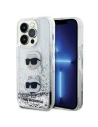 Karl Lagerfeld Apple Carcasă KLHCP14LLDHKCNS iPhone 14 Pro hardcase Liquid Glitter argintiu/argintiu