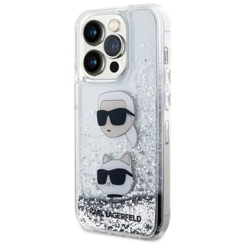 Buy Karl Lagerfeld KLHCP14LLDHKCNS Apple iPhone 14 Pro hardcase Liquid Glitter silver - KLD1620 - {ean13} - Home Screen Store Europe