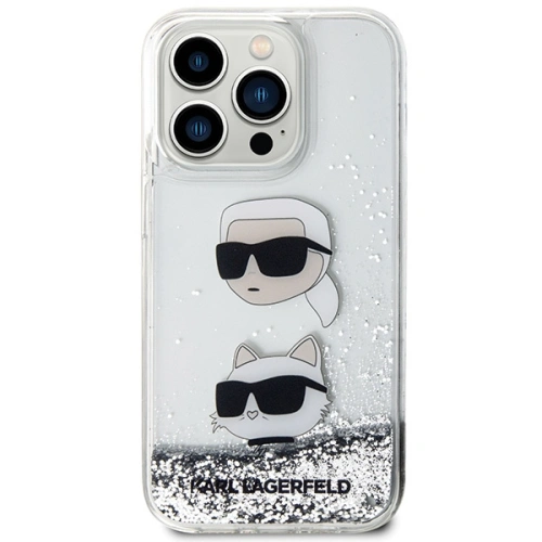Buy Karl Lagerfeld KLHCP14LLDHKCNS Apple iPhone 14 Pro hardcase Liquid Glitter silver - KLD1620 - {ean13} - Home Screen Store Europe