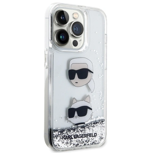 Buy Karl Lagerfeld KLHCP14LLDHKCNS Apple iPhone 14 Pro hardcase Liquid Glitter silver - KLD1620 - {ean13} - Home Screen Store Europe
