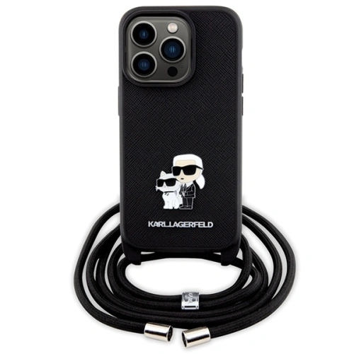 Kup Etui Karl Lagerfeld KLHCP14LSAKCPSK Apple iPhone 14 Pro hardcase Crossbody Saffiano Metal černý/black - KLD1621 - {ean13} - Sklep Home Screen
