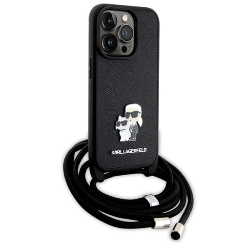 Kup Etui Karl Lagerfeld KLHCP14LSAKCPSK Apple iPhone 14 Pro hardcase Crossbody Saffiano Metal černý/black - KLD1621 - {ean13} - Sklep Home Screen