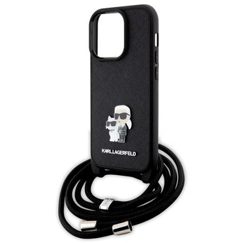 Kup Etui Karl Lagerfeld KLHCP14LSAKCPSK Apple iPhone 14 Pro hardcase Crossbody Saffiano Metal černý/black - KLD1621 - {ean13} - Sklep Home Screen