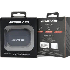 Buy AMG AMAP2SLWK Apple AirPods Pro 2 cover Leather White Logo black - MRS83 - {ean13} - Home Screen Store Europe