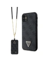 Guess Apple Tasche GUHCN61P4TDSCPK iPhone 11/XR Hartschalenetui Crossbody 4G Metal Logo schwarz/schwarz
