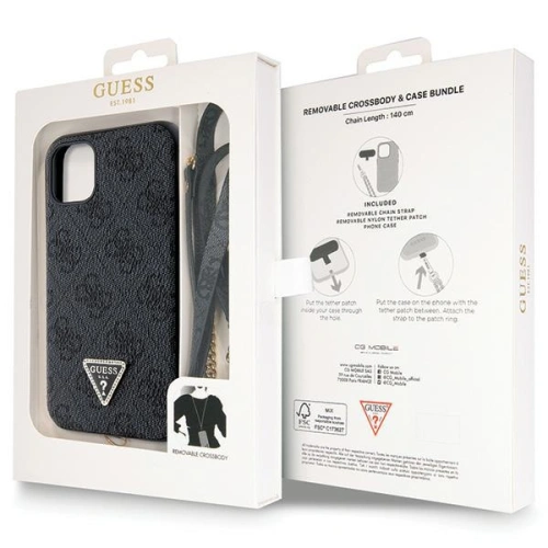 Kup Guess Apple Tasche GUHCN61P4TDSCPK iPhone 11/XR Hartschalenetui Crossbody 4G Metal Logo schwarz/schwarz - GUE2721 - {ean13} - Sklep Home Screen