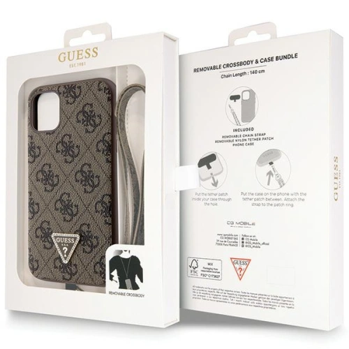 Kup Guess Apple Tasche GUHCN61P4TDSCPW iPhone 11/XR Hartschalenetui Crossbody 4G Metall Logo braun/braun - GUE2723 - {ean13} - Sklep Home Screen