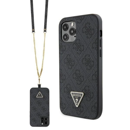 Kup Guess Apple Tasche GUHCP12MP4TDSCPK iPhone 12/12 Pro Hartschale Crossbody 4G Metall Logo schwarz/schwarz - GUE2724 - {ean13} - Sklep Home Screen