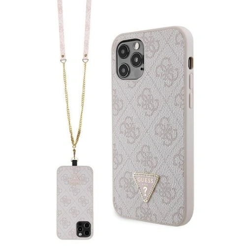 Kup Guess Apple Tasche GUHCP12MP4TDSCPP iPhone 12/12 Pro Hartschalenetui Crossbody 4G Metall Logo rosa/rosa - GUE2725 - {ean13} - Sklep Home Screen