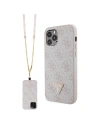 Etui Guess GUHCP12MP4TDSCPP Apple iPhone 12/12 Pro kemény tok Crossbody 4G Fém Logo rózsaszín/pink