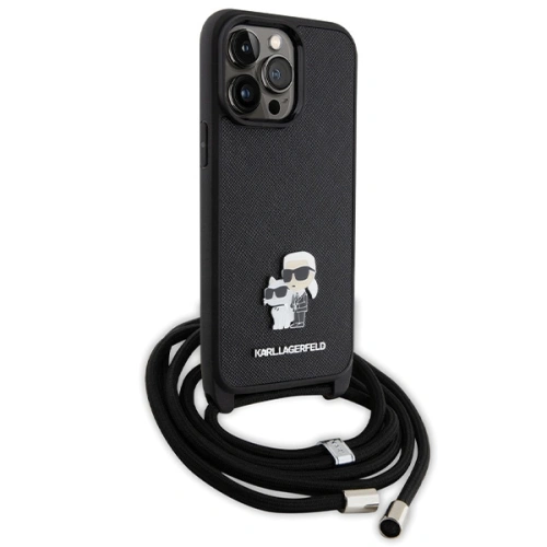 Kup Karl Lagerfeld Apple Tasche KLHCP14XSAKCPSK iPhone 14 Pro Max Hartschale Crossbody Saffiano Metall Pin schwarz/schwarz - KLD1623 - {ean13} - Sklep Home Screen