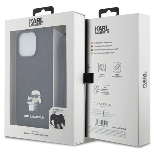 Kup Etui Karl Lagerfeld KLHCP14XSAKCPSK Apple iPhone 14 Pro Max hardcase Crossbody Saffiano Metal Pin czarny/black - KLD1623 - {ean13} - Sklep Home Screen