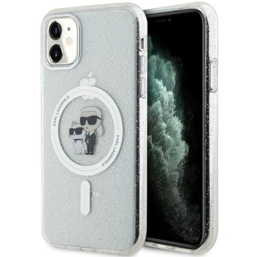 Kup Etui Karl Lagerfeld KLHMN61HGKCNOT Apple iPhone 11/XR tvrdý obal Karl&Choupette Glitter MagSafe transparentní - KLD1624 - {ean13} - Sklep Home Screen