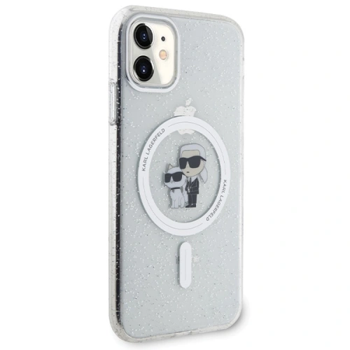 Kup Karl Lagerfeld Apple Tasche KLHMN61HGKCNOT iPhone 11/XR Hartschale Karl&Choupette Glitter MagSafe transparent - KLD1624 - {ean13} - Sklep Home Screen