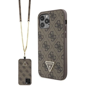 Kup Etui Guess GUHCP12MP4TDSCPW Apple iPhone 12/12 Pro hardcase Crossbody 4G Metal Logo brązowy/brown - GUE2726 - {ean13} - Sklep Home Screen