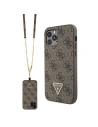 Etui Guess GUHCP12MP4TDSCPW Apple iPhone 12/12 Pro hardcase Crossbody 4G Metal Logo hnědý/brown