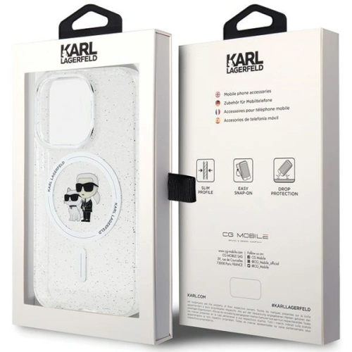 Buy Karl Lagerfeld KLHMP14LHGKCNOT Apple iPhone 14 Pro hardcase Karl&Choupette Glitter MagSafe transparent - KLD1627 - {ean13} - Home Screen Store Europe
