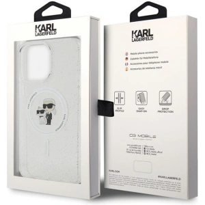 Karl Lagerfeld Apple Carcasă KLHMP14XHGKCNOT iPhone 14 Pro Max hardcase Karl&Choupette Glitter MagSafe transparent
