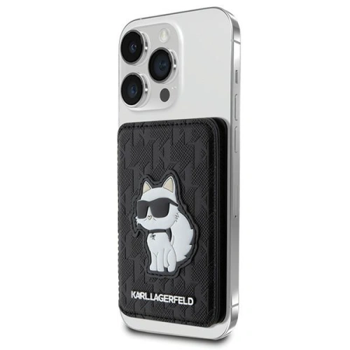 Kup Karl Lagerfeld Kartenfach KLWMSPSAKHCK Brieftasche Kartenschlitz Stand Saffiano Monogramm Choupette MagSafe schwarz/schwarz - KLD1629 - {ean13} - Sklep Home Screen