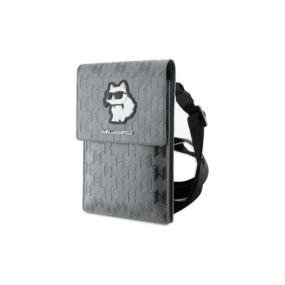 Torebka Karl Lagerfeld KLWBSAKHPCG Saffiano Monogram Choupette srebrny/silver