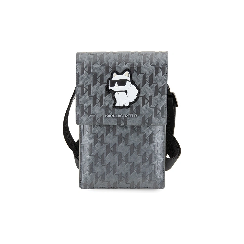 Torebka Karl Lagerfeld KLWBSAKHPCG Saffiano Monogram Choupette srebrny/silver