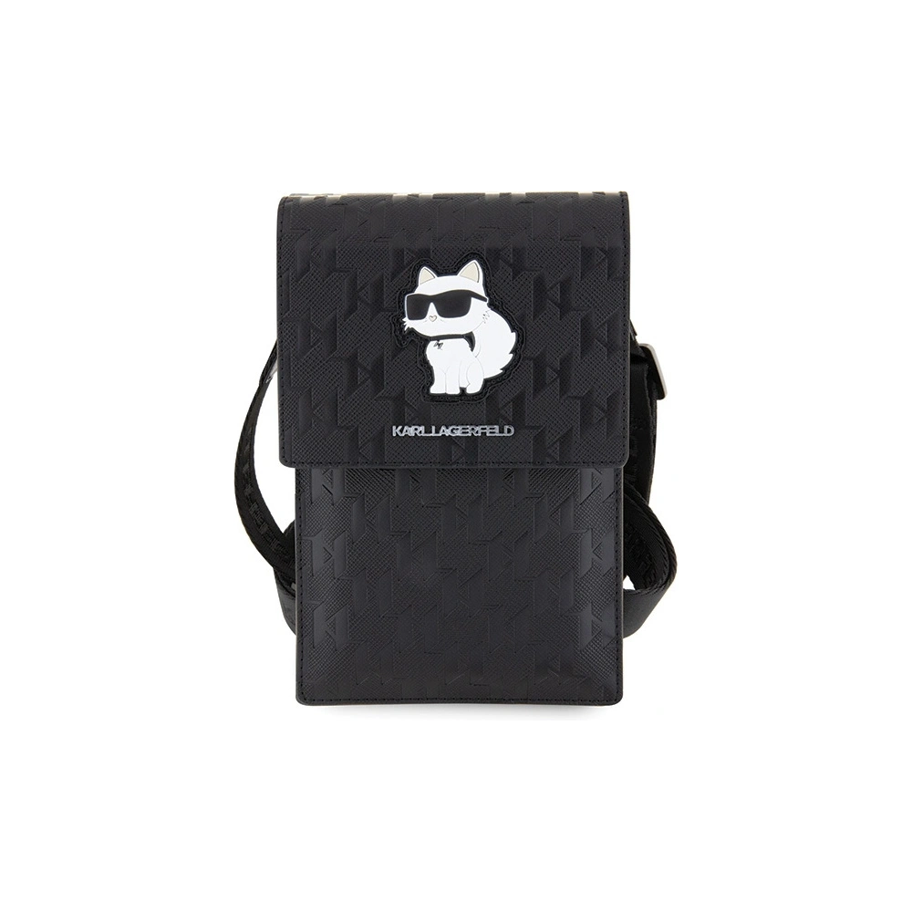 Torebka Karl Lagerfeld KLWBSAKHPCK Saffiano Monogram Choupette czarny/black