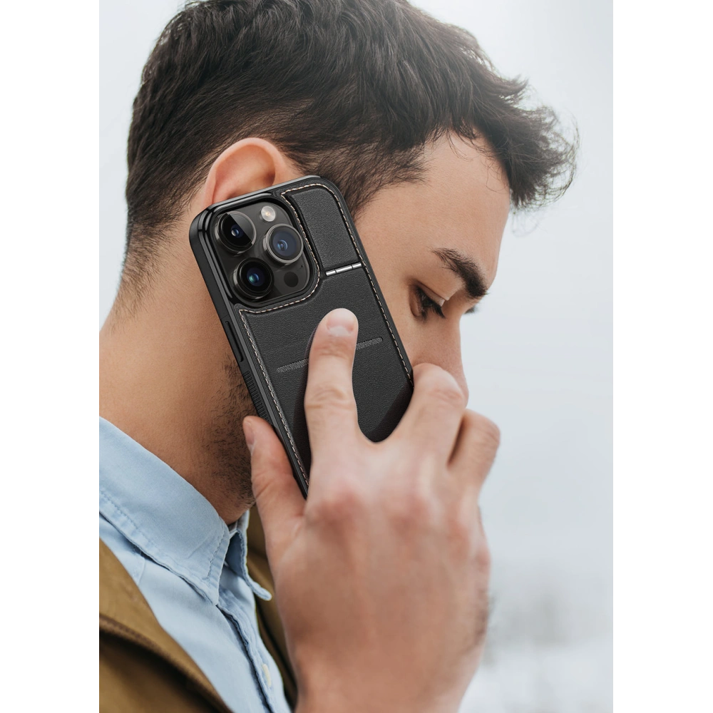 Etui Dux Ducis RFID Rafi Mag Apple iPhone 15 Pro Max MagSafe portfel z podstawką 3w1 czarne