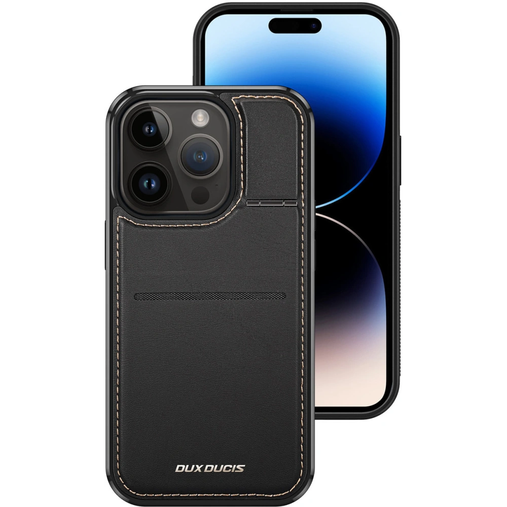 Etui Dux Ducis RFID Rafi Mag Apple iPhone 15 Pro MagSafe portfel z podstawką 3w1 czarne