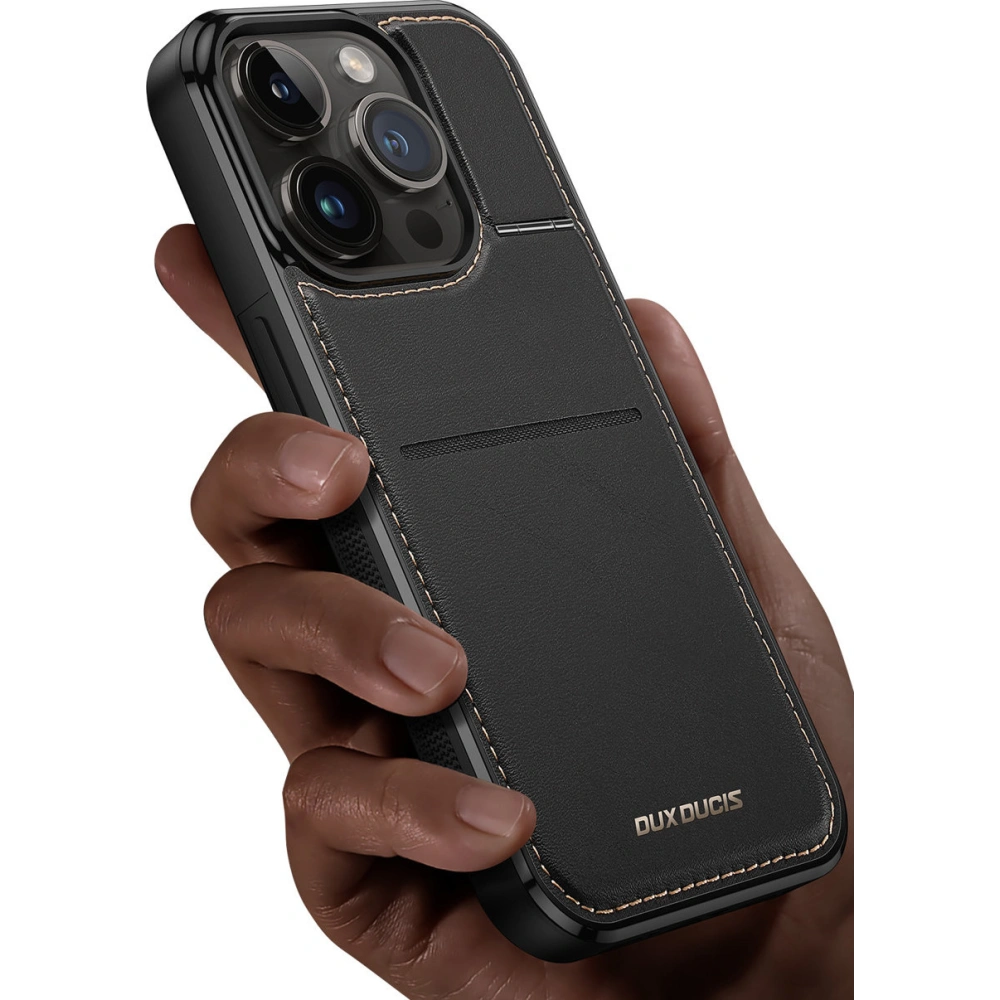 Etui Dux Ducis RFID Rafi Mag Apple iPhone 15 Pro MagSafe portfel z podstawką 3w1 czarne