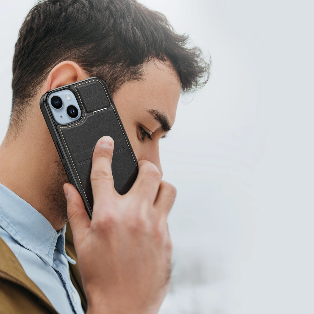 Etui Dux Ducis RFID Rafi MagApple iPhone 15 Plus / 14 Plus MagSafe portfel z podstawką 3w1 czarne