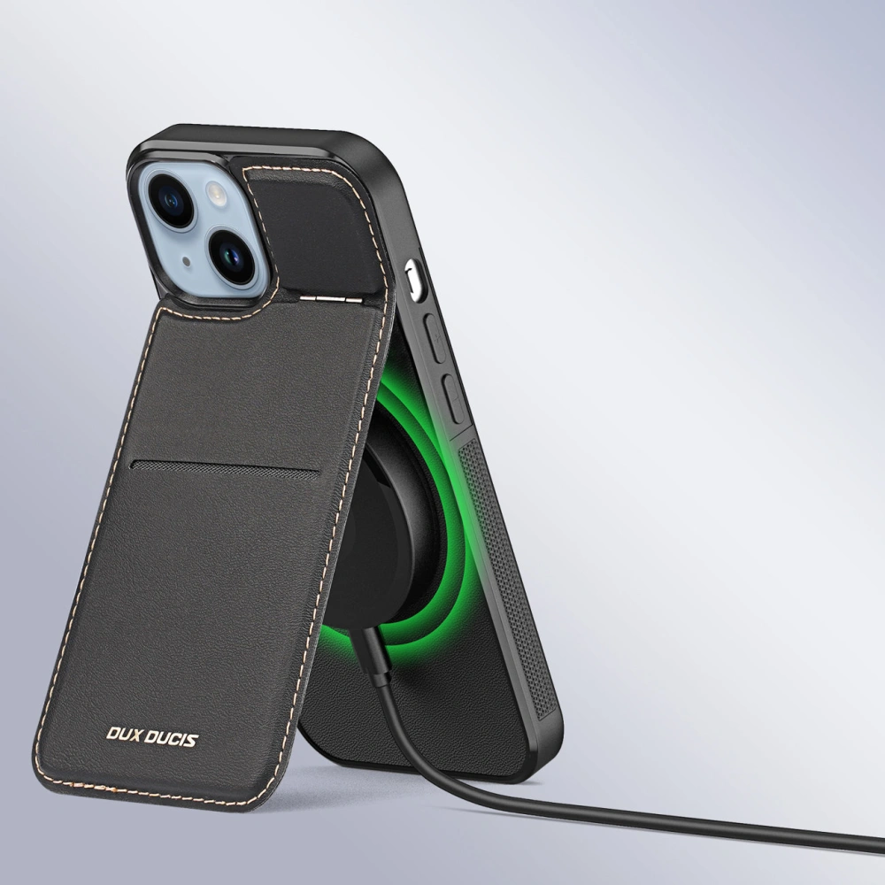 Etui Dux Ducis RFID Rafi MagApple iPhone 15 Plus / 14 Plus MagSafe portfel z podstawką 3w1 czarne